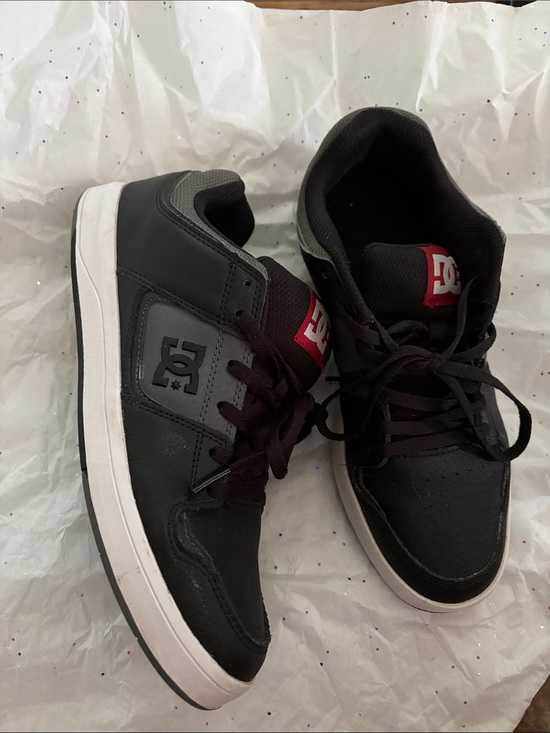 DC Other - DC Men’s Black, Gray and White Skate Sneakers with Red Logo
